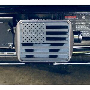 USA Stainless Steel Flag Emblem Metal Hitch Cover w/ Pin Bolt (Fits 2" Receiver)